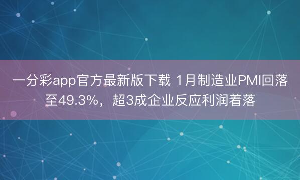 一分彩app官方最新版下载 1月制造业PMI回落至49.3%，超3成企业反应利润着落