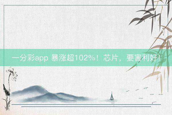 一分彩app 暴涨超102%!芯片,要害利好!