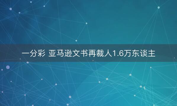 一分彩 亚马逊文书再裁人1.6万东谈主