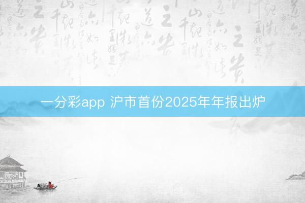 一分彩app 沪市首份2025年年报出炉