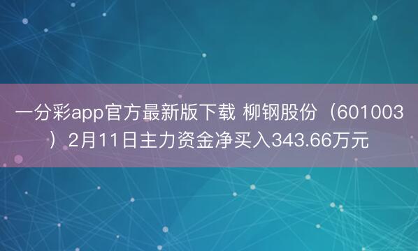 一分彩app官方最新版下载 柳钢股份（601003）2月11日主力资金净买入343.66万元