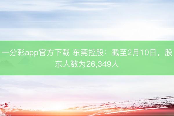 一分彩app官方下载 东莞控股：截至2月10日，股东人数为26,349人