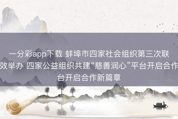 一分彩app下载 蚌埠市四家社会组织第三次联谊会收效举办 四家公益组织共建“慈善润心”平台开启合作新篇章
