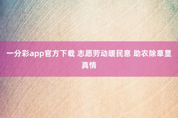 一分彩app官方下载 志愿劳动暖民意 助农除草显真情