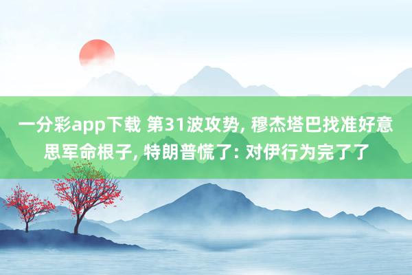 一分彩app下载 第31波攻势， 穆杰塔巴找准好意思军命根子， 特朗普慌了: 对伊行为完了了