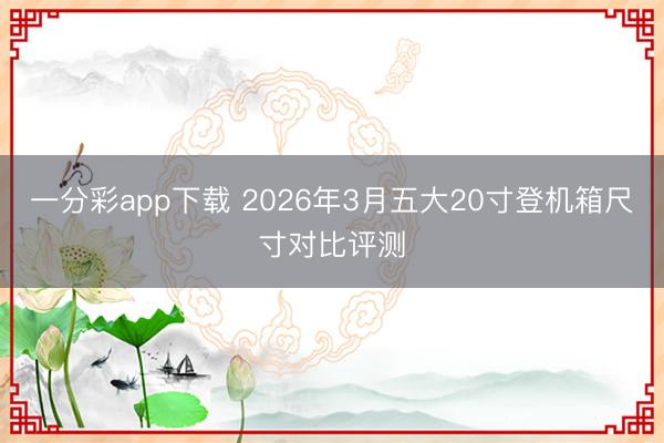 一分彩app下载 2026年3月五大20寸登机箱尺寸对比评测