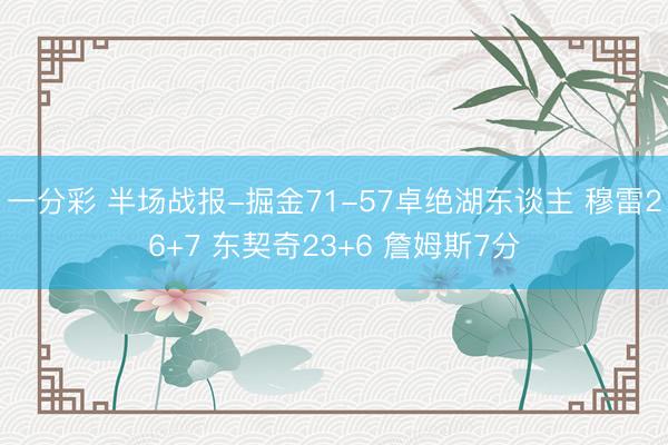 一分彩 半场战报-掘金71-57卓绝湖东谈主 穆雷26+7 东契奇23+6 詹姆斯7分