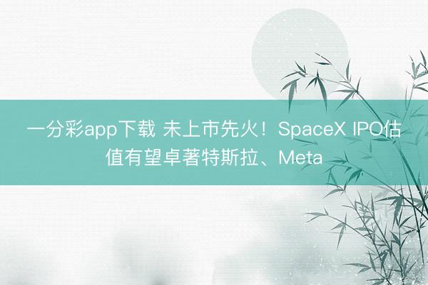 一分彩app下载 未上市先火！SpaceX IPO估值有望卓著特斯拉、Meta