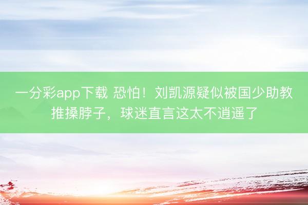 一分彩app下载 恐怕！刘凯源疑似被国少助教推搡脖子，球迷直言这太不逍遥了