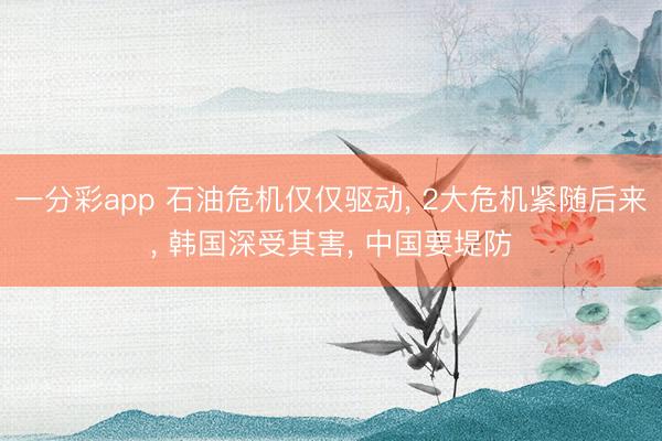 一分彩app 石油危机仅仅驱动, 2大危机紧随后来, 韩国深受其害, 中国要堤防