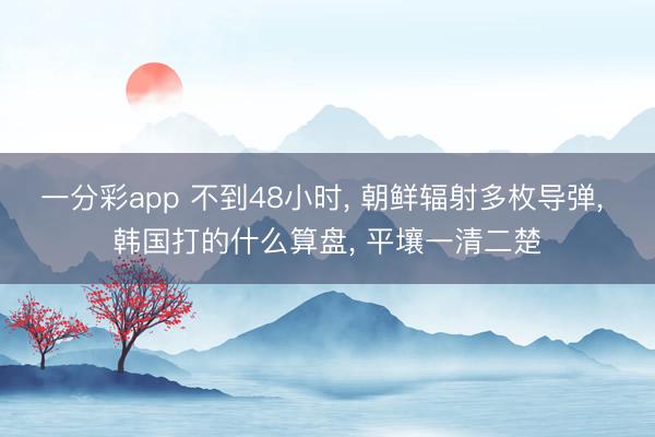 一分彩app 不到48小时, 朝鲜辐射多枚导弹, 韩国打的什么算盘, 平壤一清二楚
