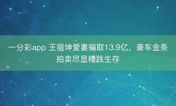一分彩app 王丽坤爱妻骗取13.9亿，豪车金条拍卖尽显糟践生存