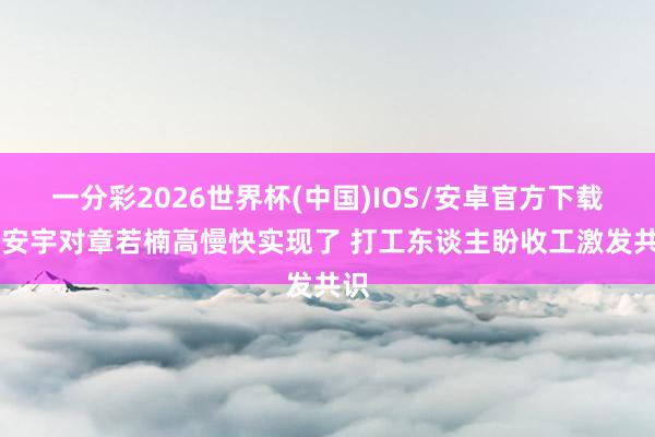 一分彩2026世界杯(中国)IOS/安卓官方下载 王安宇对章若楠高慢快实现了 打工东谈主盼收工激发共识