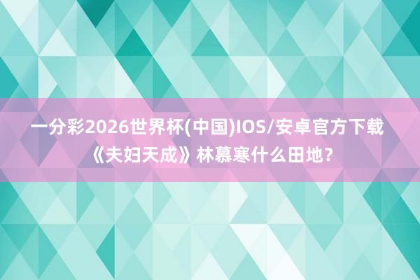 一分彩2026世界杯(中国)IOS/安卓官方下载 《夫妇天成》林慕寒什么田地？