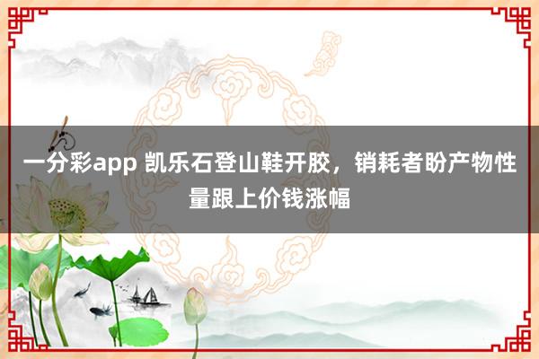 一分彩app 凯乐石登山鞋开胶,销耗者盼产物性量跟上价钱涨幅