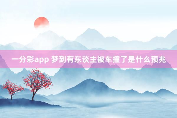 一分彩app 梦到有东谈主被车撞了是什么预兆