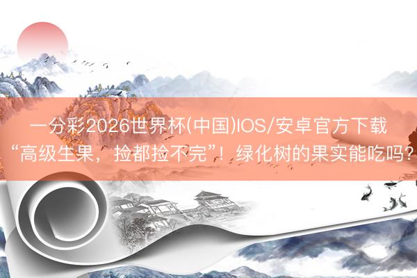 一分彩2026世界杯(中国)IOS/安卓官方下载 “高级生果，捡都捡不完”！绿化树的果实能吃吗？