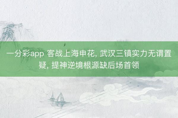 一分彩app 客战上海申花， 武汉三镇实力无谓置疑， 提神逆境根源缺后场首领