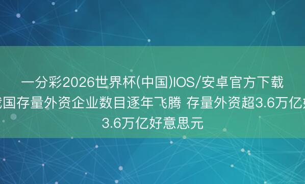 一分彩2026世界杯(中国)IOS/安卓官方下载 近3年我国存量外资企业数目逐年飞腾 存量外资超3.6万亿好意思元