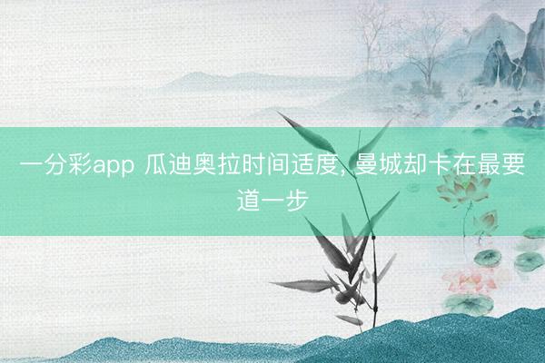 一分彩app 瓜迪奥拉时间适度， 曼城却卡在最要道一步