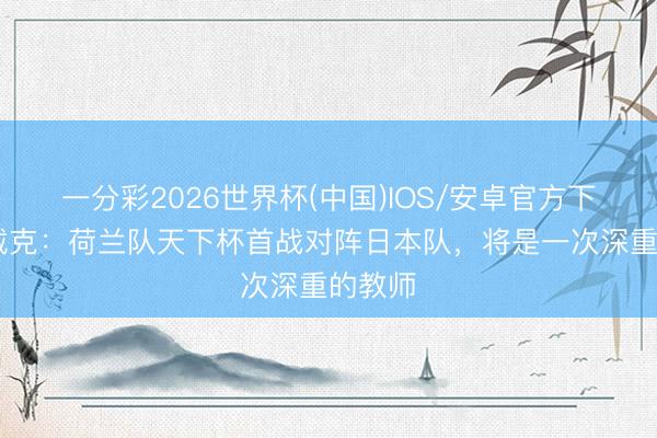 一分彩2026世界杯(中国)IOS/安卓官方下载 范戴克：荷兰队天下杯首战对阵日本队，将是一次深重的教师