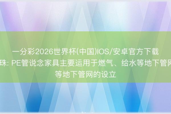 一分彩2026世界杯(中国)IOS/安卓官方下载 沧州明珠: PE管说念家具主要运用于燃气、给水等地下管网的设立