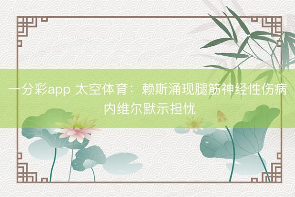一分彩app 太空体育：赖斯涌现腿筋神经性伤病 内维尔默示担忧